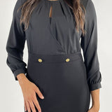 Abito M/Lunga Scuba E Georgette Rinascimento Curvy 
