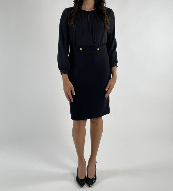 Abito M/Lunga Scuba E Georgette Rinascimento Curvy 