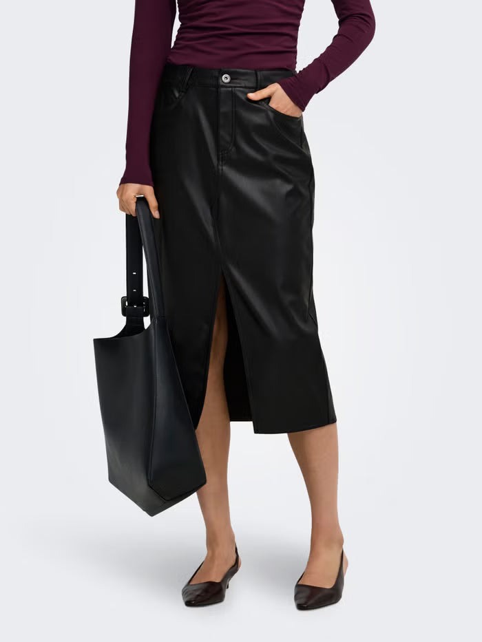 Gonna Bitten Faux Leath Pencil Skirt Cc Otw Only 