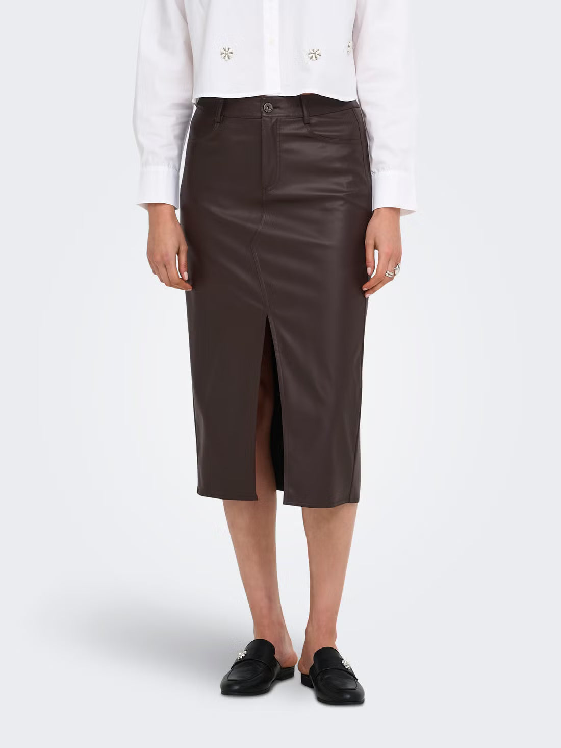 Gonna Bitten Faux Leath Pencil Skirt Cc Otw Only 