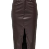 Gonna Bitten Faux Leath Pencil Skirt Cc Otw Only 