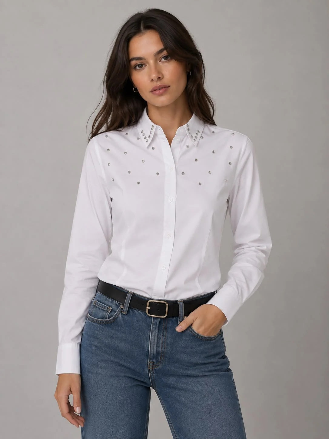 Camicia Evora Aida L/S Embell Shirt Wvn Only 