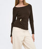 Top Elena L/S Boatneck Metal Top Jrs Only