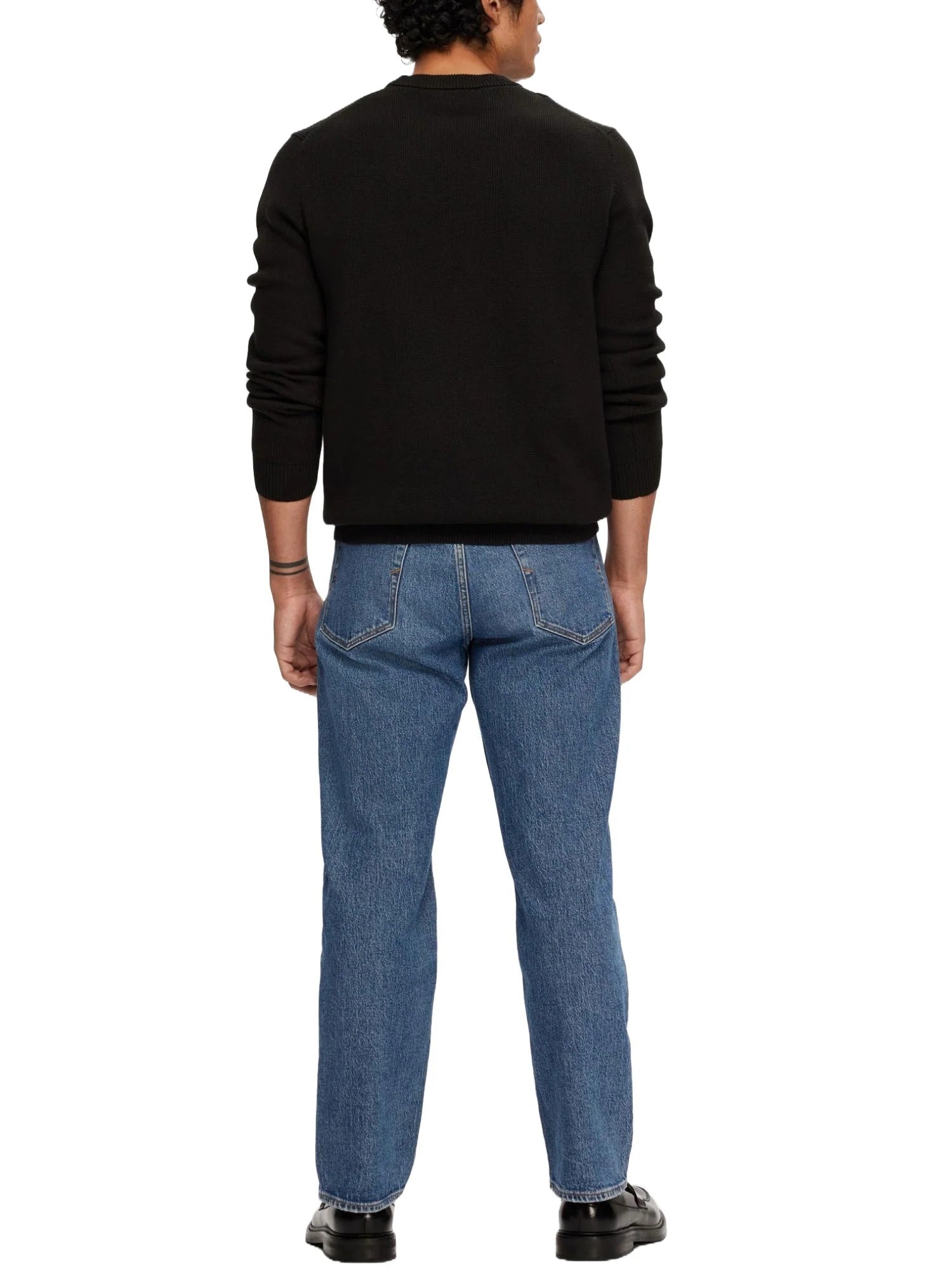Maglia Dane Ls Knit Structure Crew Neck Selected 