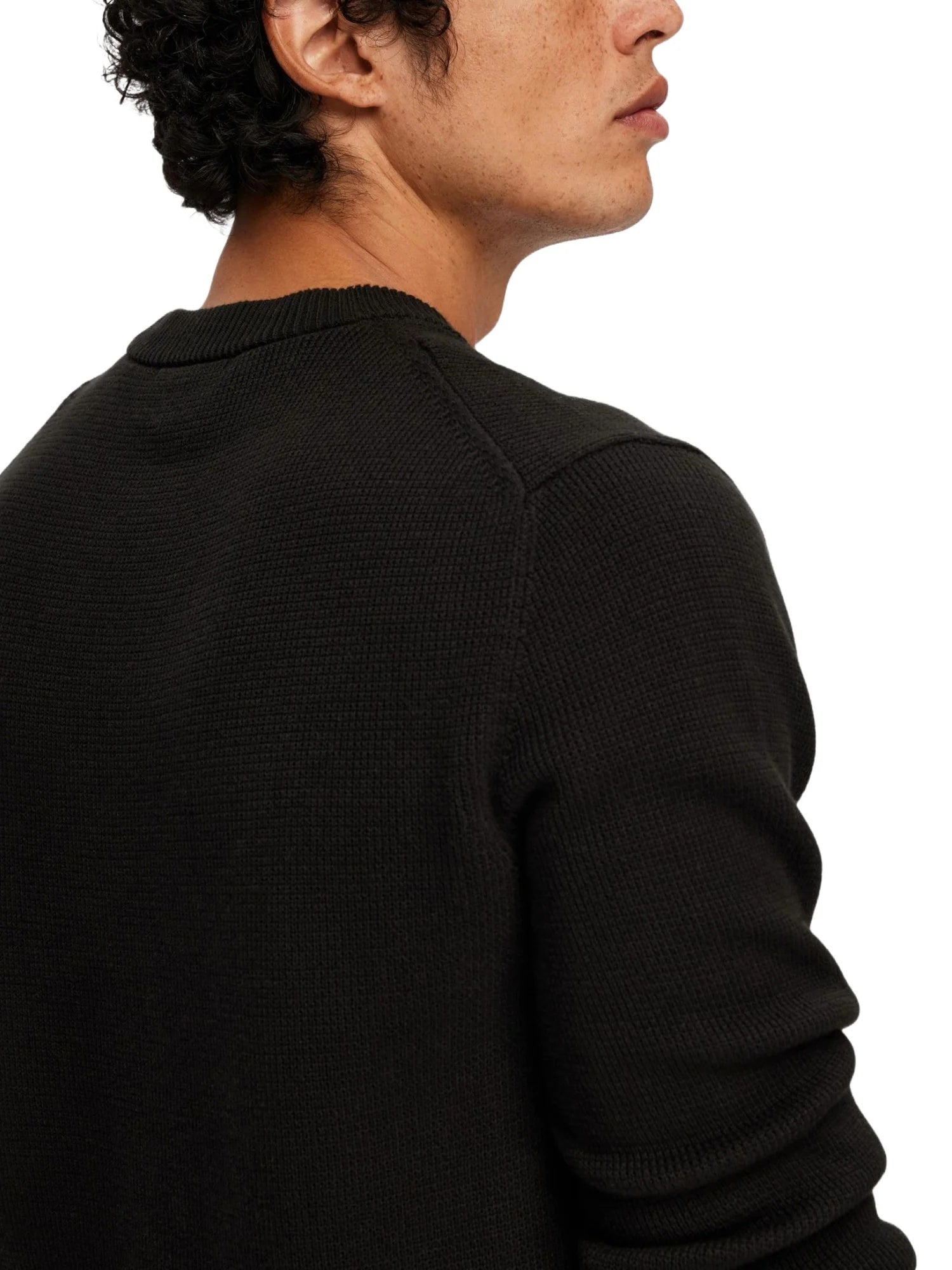 Maglia Dane Ls Knit Structure Crew Neck Selected 