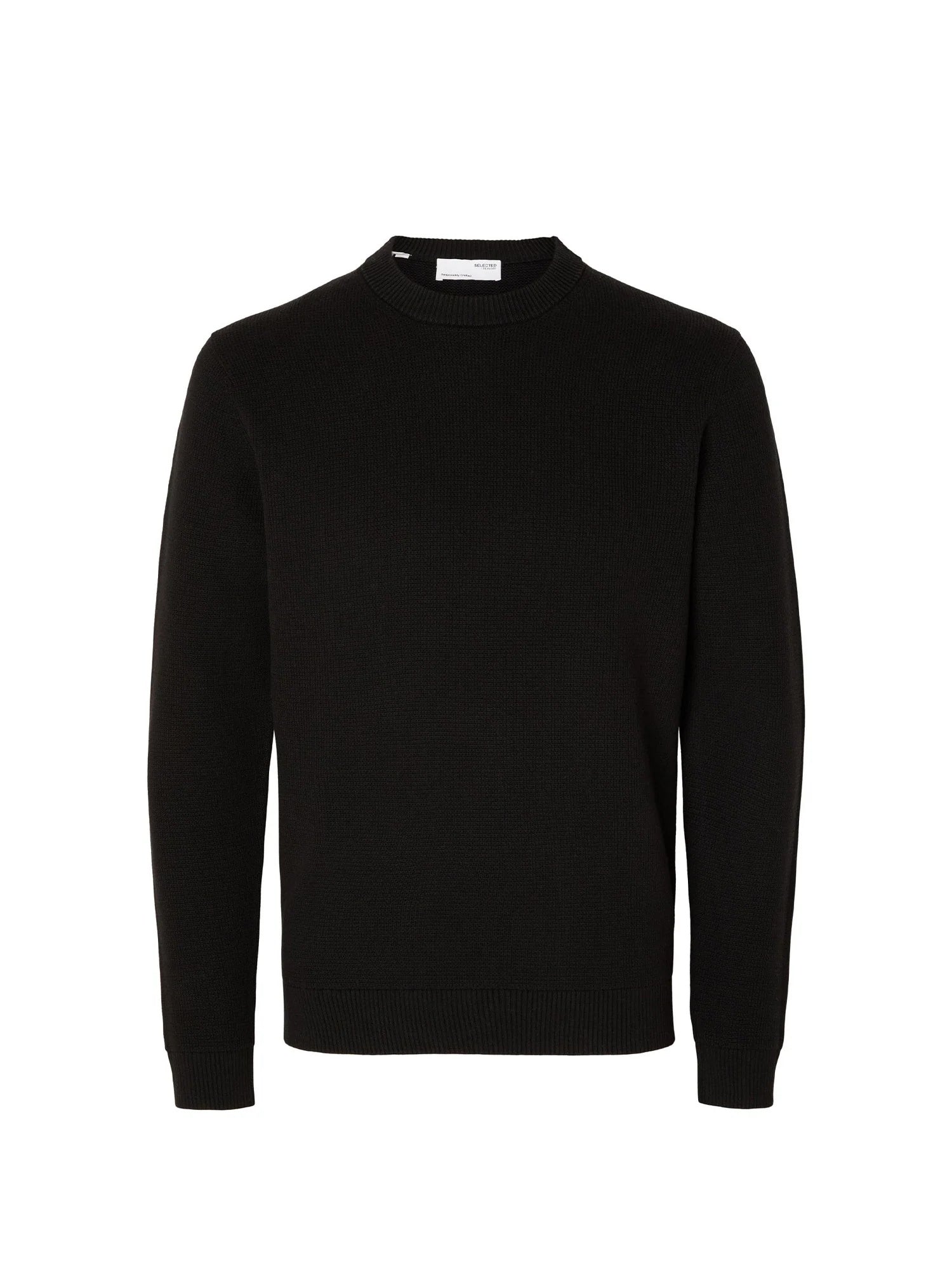 Maglia Dane Ls Knit Structure Crew Neck Selected 