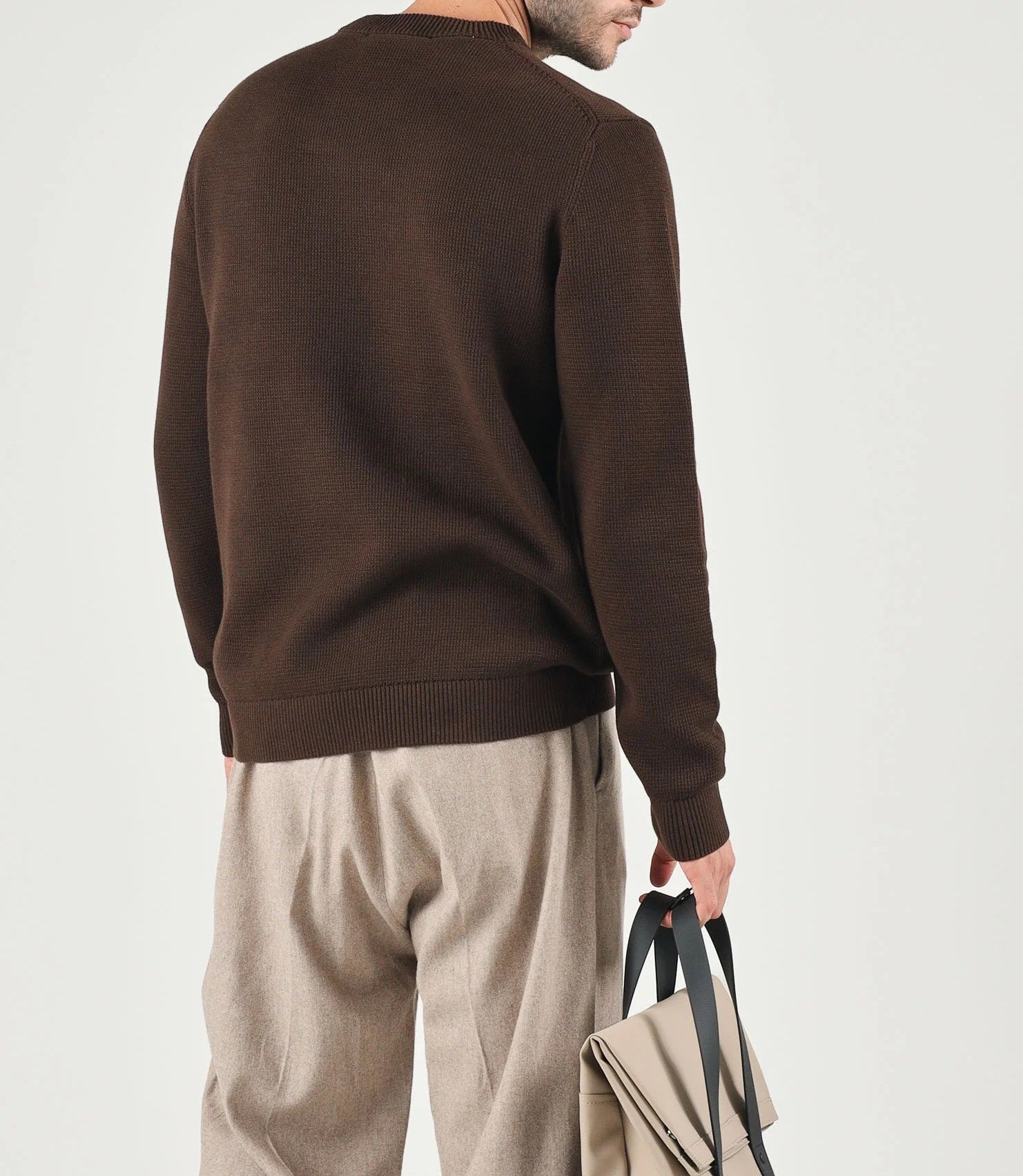 Maglia Dane Ls Knit Structure Crew Neck Selected 