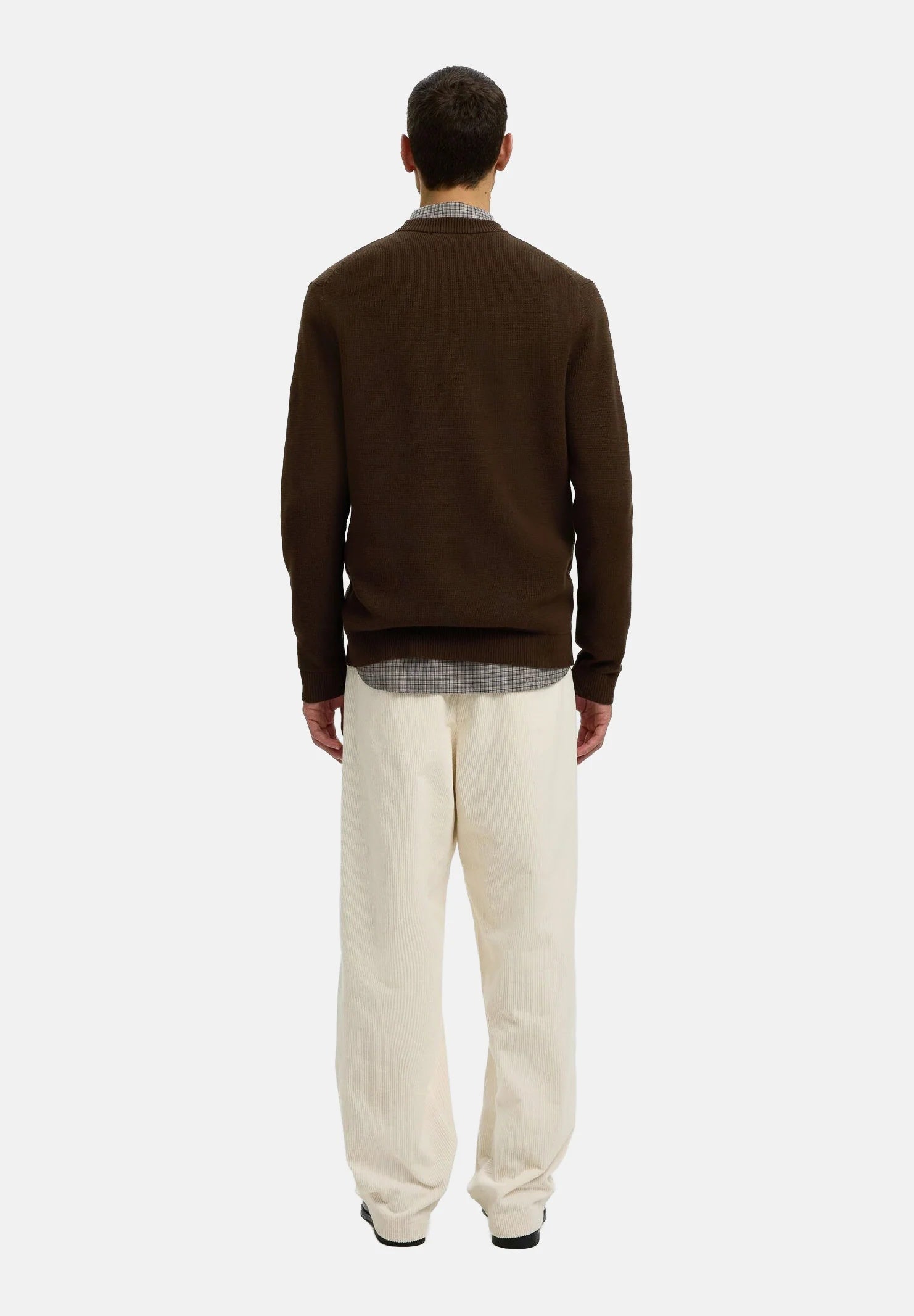 Maglia Dane Ls Knit Structure Crew Neck Selected 