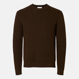 Maglia Dane Ls Knit Structure Crew Neck Selected 