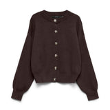 Cardigan Donna Vero Moda Noella Chocolate Torte con Maniche a Palloncino 