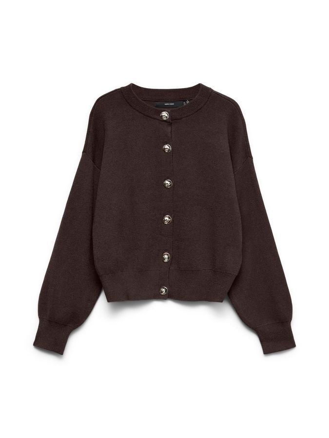 Cardigan Donna Vero Moda Noella Chocolate Torte con Maniche a Palloncino 