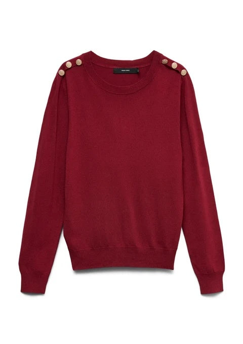 Maglia Dory Ls O-Neck Button Pullover Boo Vero Moda 