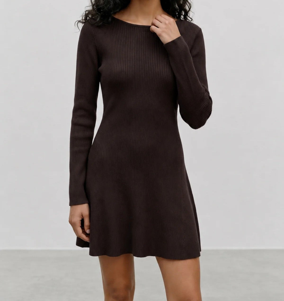 Abito Gold Lux Rib Ls Short Boatneck Dress Vero Moda 