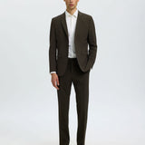 Giacca Uomo Selected Homme Liam Slim Fit Pied-de-Poule Marrone 16094325 