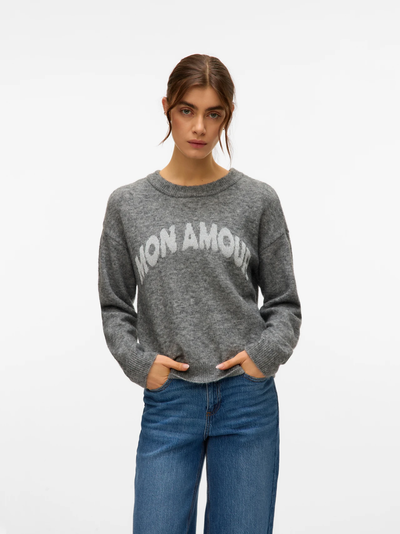 maglia amoremio 10331278MEDIUM GREY MELANGE VERO MODA