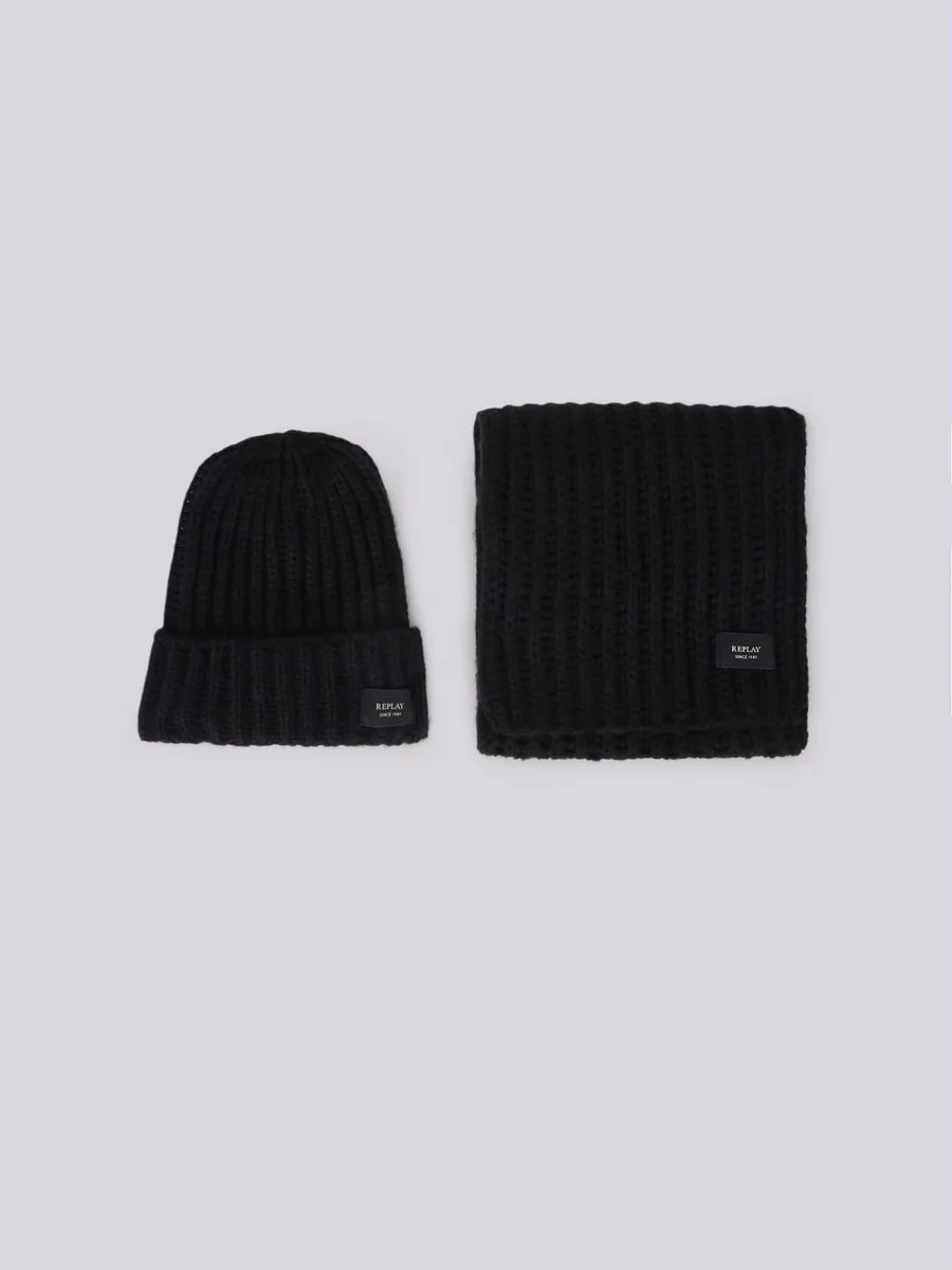 BERRETTO + SCIARPA AX8022.000.A1003BBLACK REPLAY