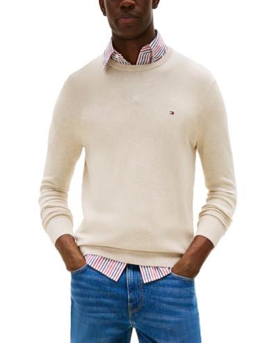 MAGLIA MW0MW39999Oatmilk TOMMY HILFIGER