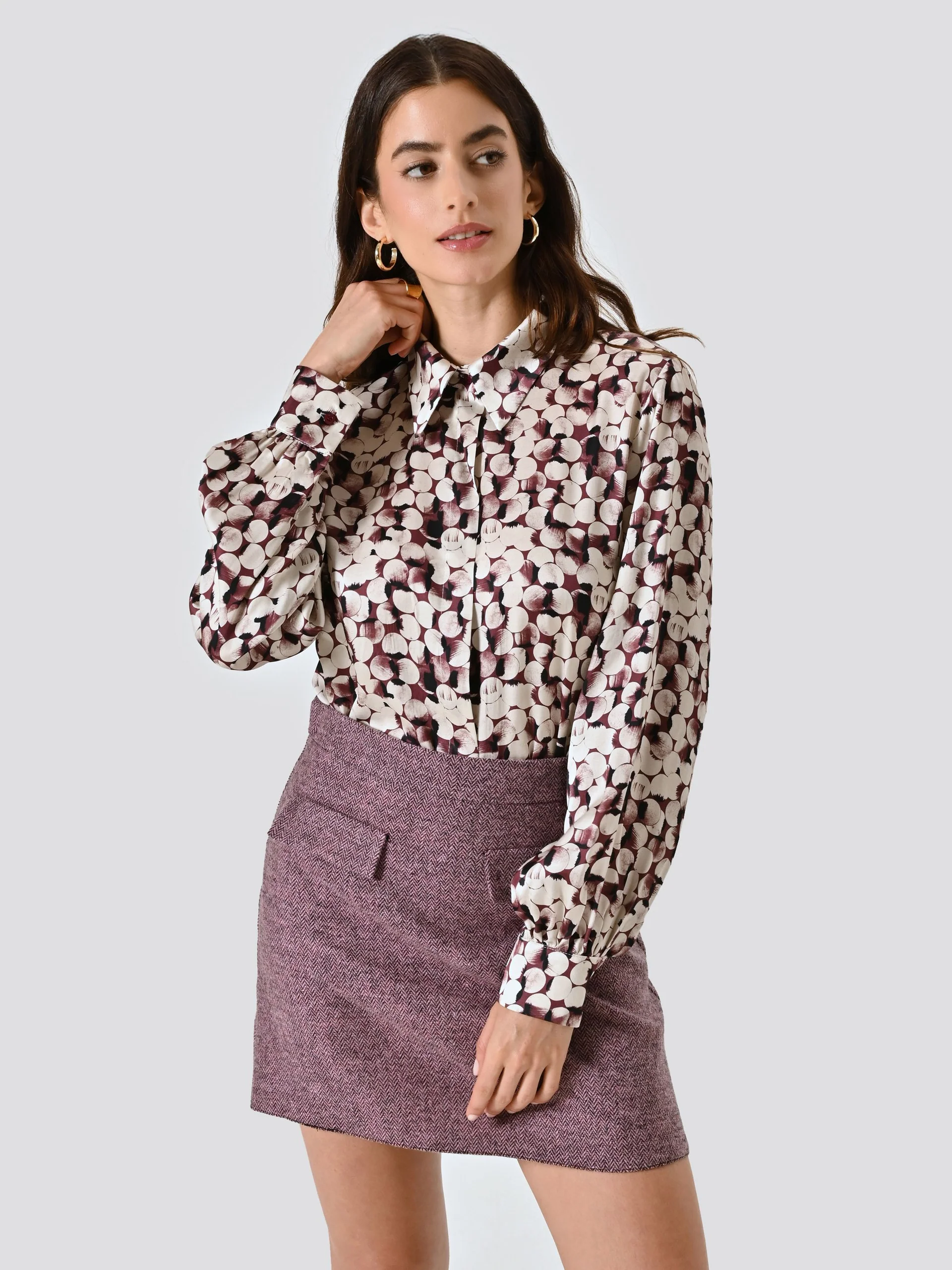 Camicia CFC0125137003Rosso Bordeaux RINASCIMENTO