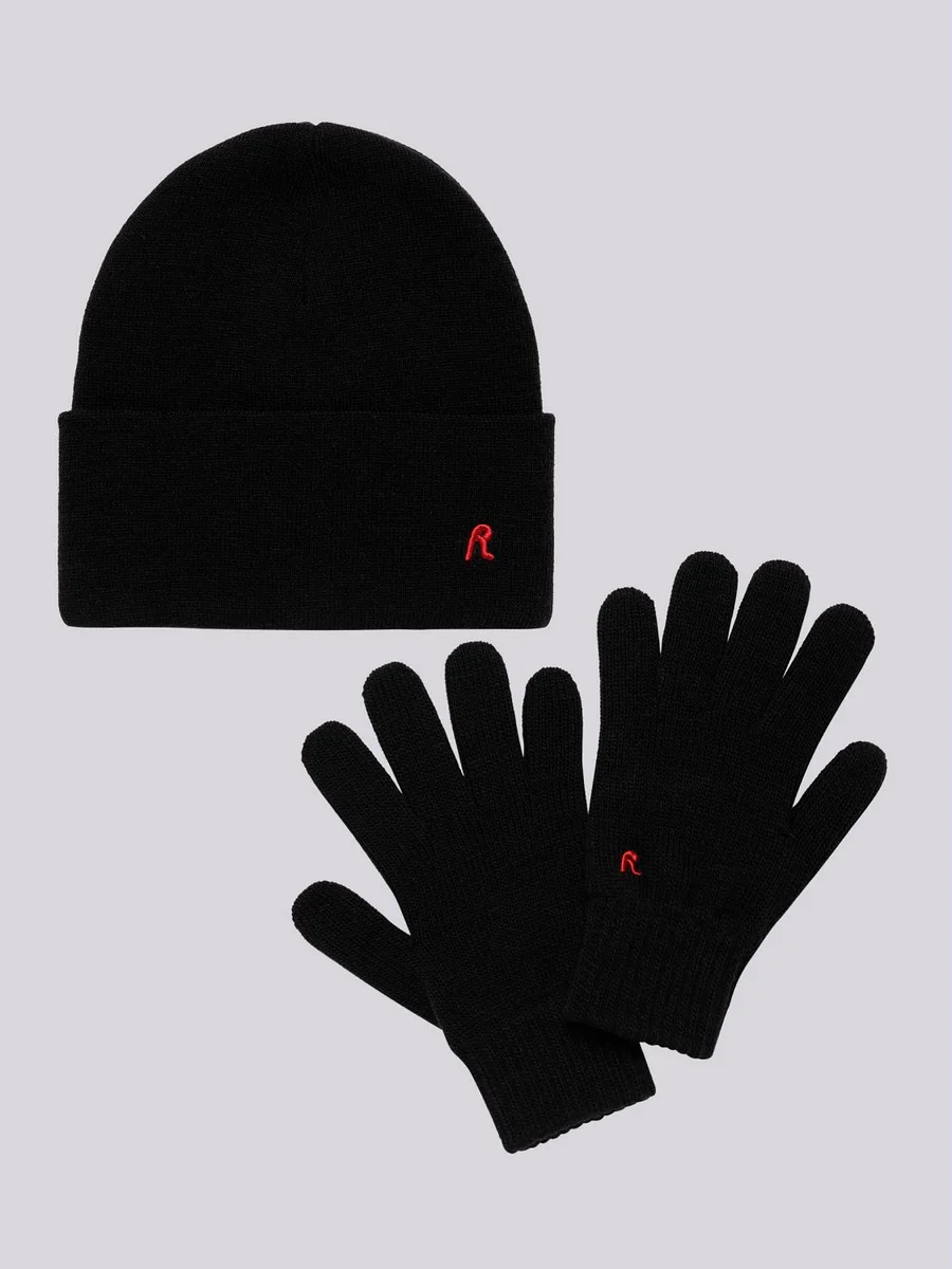 BERRETTO + GUANTO AM8030.000.A7003BLACK REPLAY