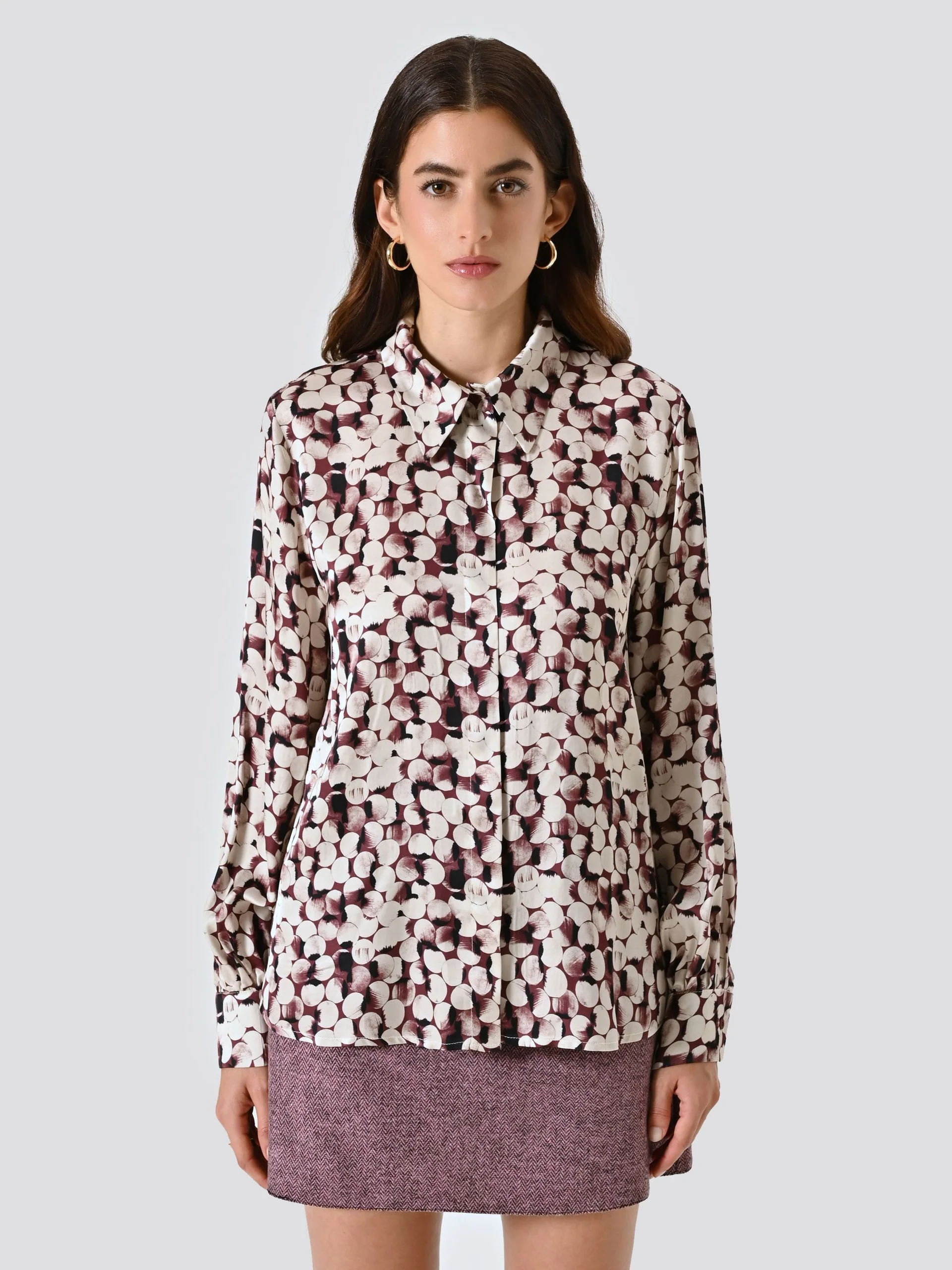 Camicia CFC0125137003Rosso Bordeaux RINASCIMENTO