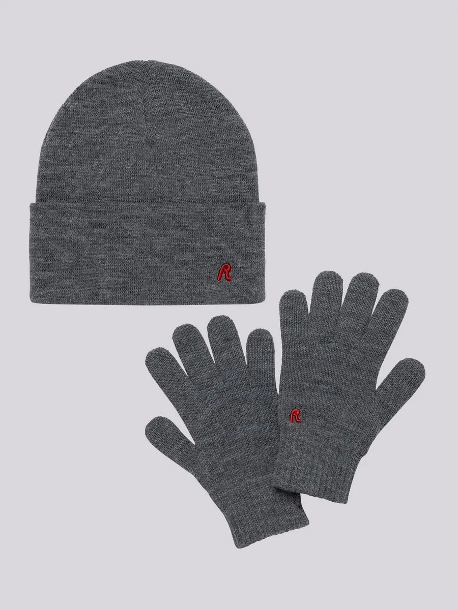 BERRETTO + GUANTO AM8030.000.A7003DK GRAY MELANGE REPLAY