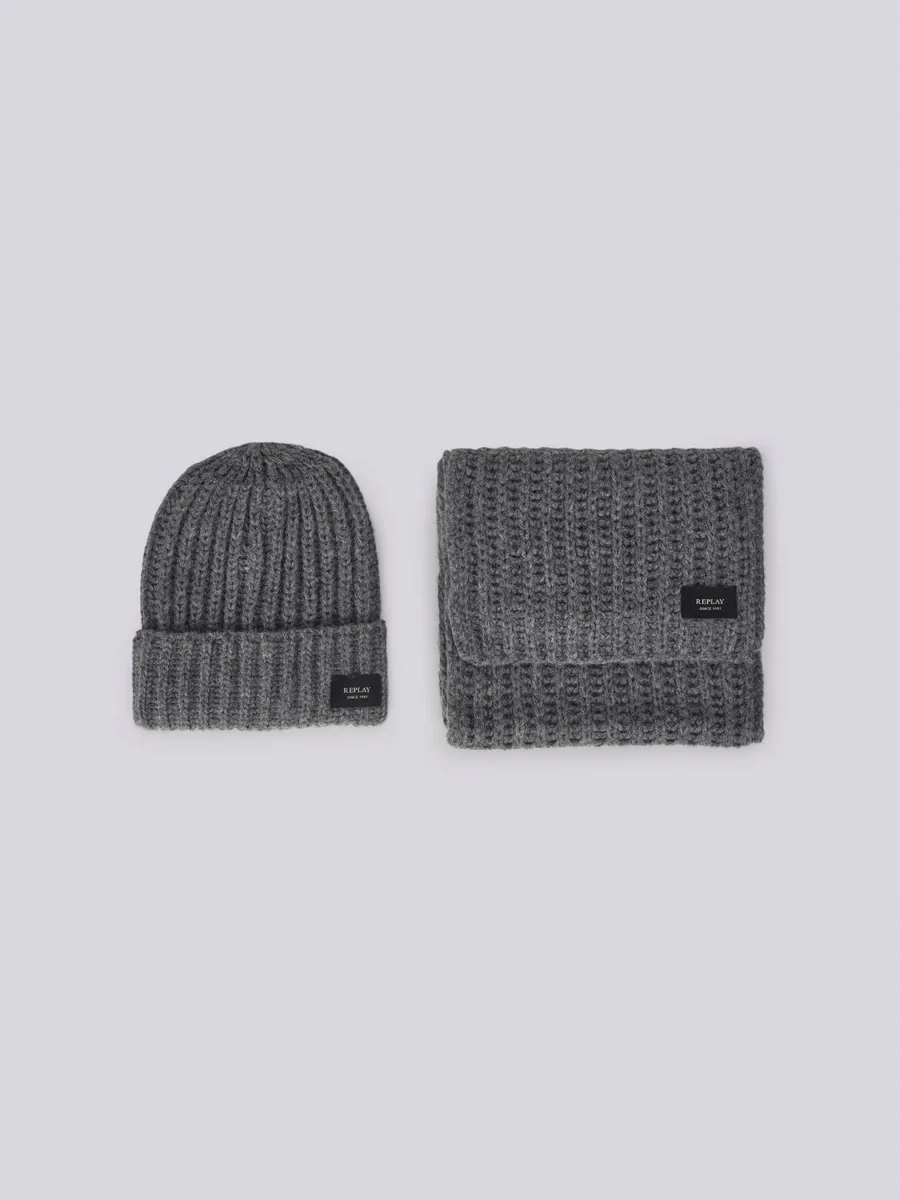 BERRETTO + SCIARPA AX8022.000.A1003BCHARCOAL REPLAY