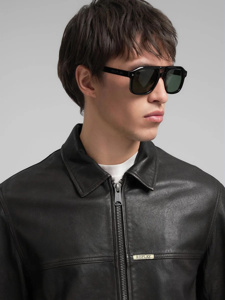 Giubbotto pelle M8457 .000.85194SBLACK REPLAY